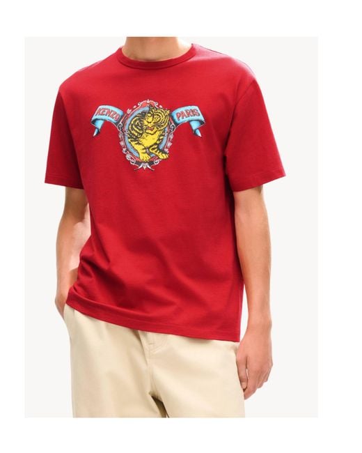 KENZO Red Jumping Tiger' T-Shirt for men