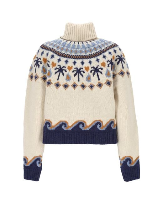 Alanui Blue Long-Sleeved Sweater