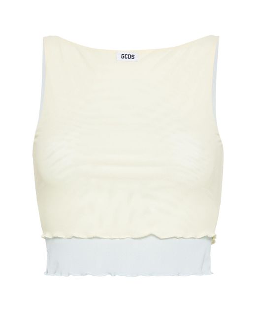Gcds White Tulle Layered Tank Top