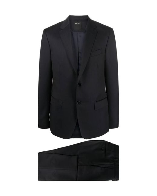 Zegna Black Single-Breasted Tailored Suit for men