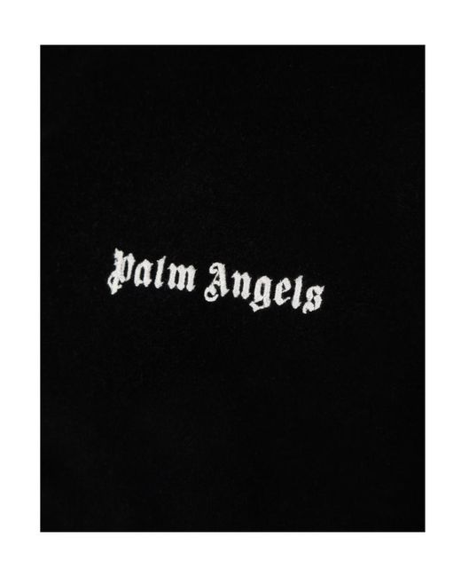 Palm Angels Black Logo Printed Zipped Track Jacket for men