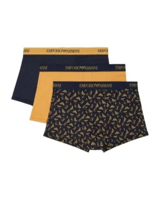 Emporio Armani Multicolor Elastic Waist Underwear Three-Piece for men