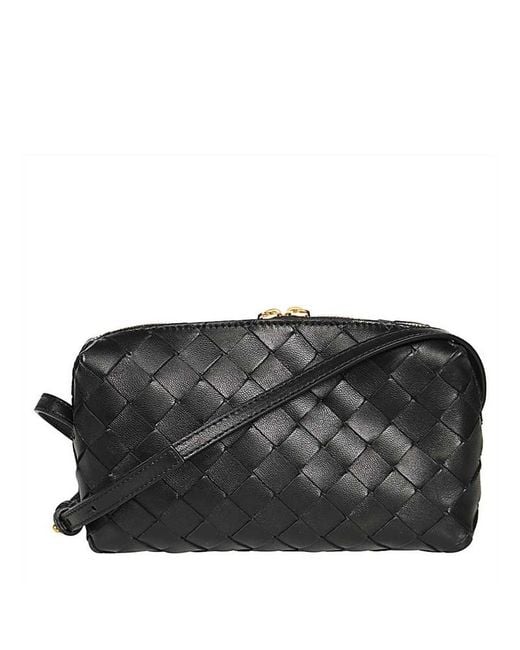 Bottega Veneta Black Mini Intrecciato Crossbody Bag