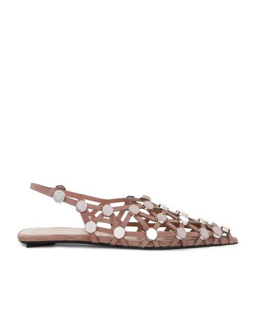 The Attico Brown The Grid Ballerina Shoes
