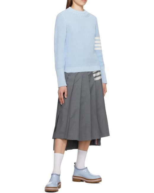 Thom Browne Blue Round Toe Slip-On Boots