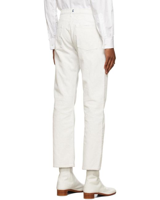 Maison Margiela White Mid Rise Straight Leg Jeans for men