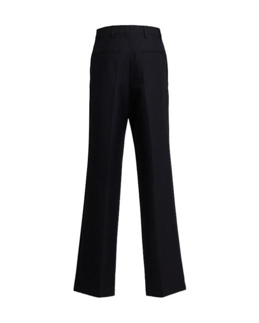 Dries Van Noten Black Portias Wide Leg Wool Pants