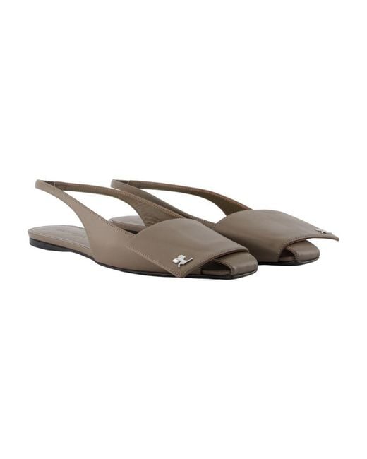 Courreges Multicolor Courrèges Fold Leather Slingback Ballerinas