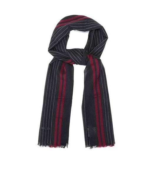 Bally Blue Logo Wool Scarf