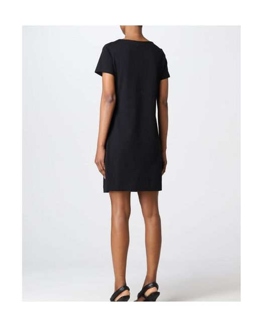 Moschino Black Round Neck Short-Sleeved Dress