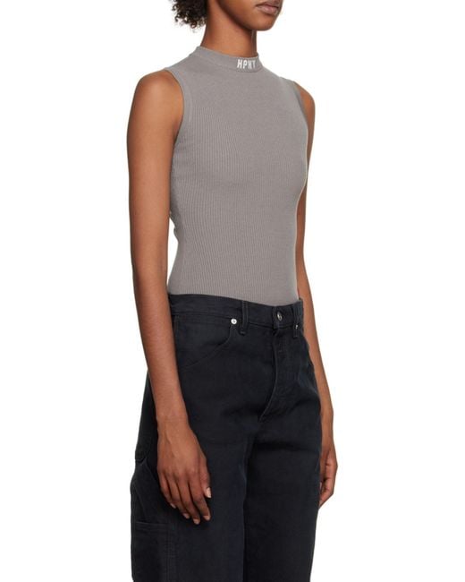 Heron Preston Gray Logo-Embroidered Bodysuit