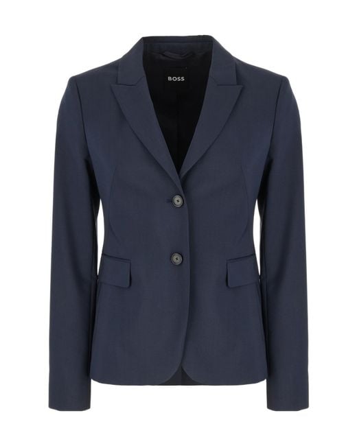 Boss Blue Single-Breasted Jacket