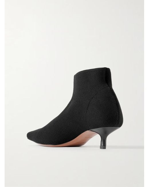 Neous Black Stretch Knit Ankle Boots