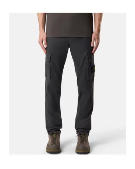 Stone Island Gray Logo Patch Cargo Trousers for men