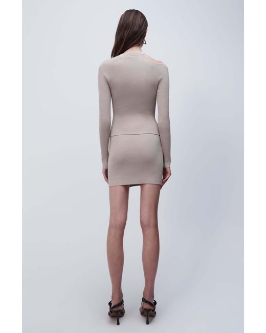 Jonathan Simkhai Multicolor Asymmetrical Cut-Out Mockneck Top