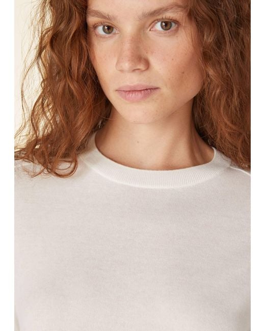 Loro Piana White Piuma Knitted Sweater
