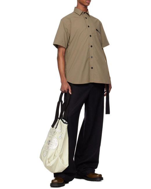 Sacai Gray Ripstop Shirt for men