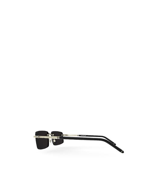 Montblanc White Eyewear Rectangular Frame Sunglasses