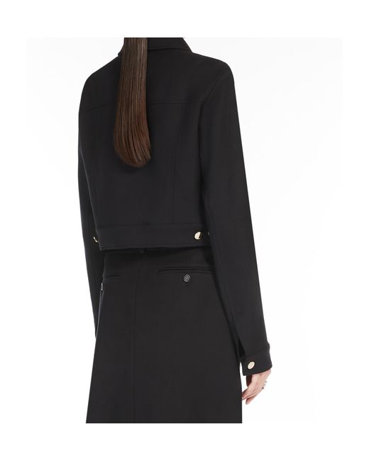 Sportmax Black Cotton Cady Cropped Jacket
