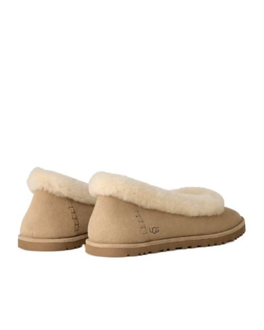 Ugg Natural Zora Shearling Trim Ballet Flats