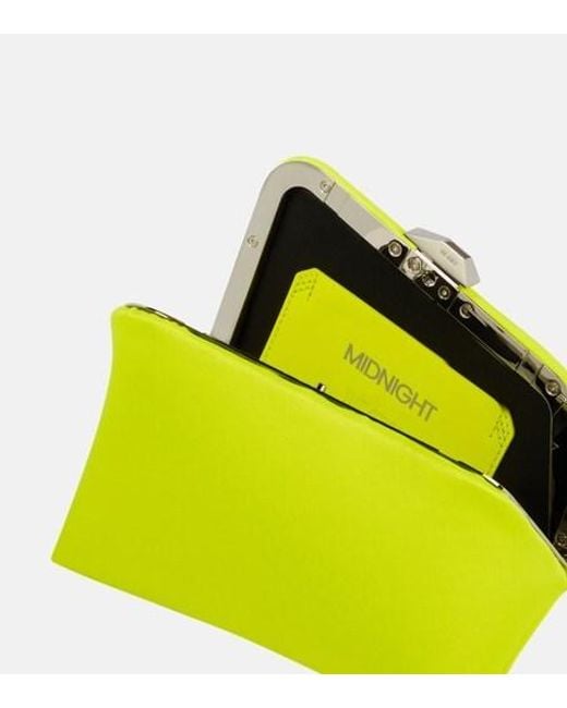The Attico Yellow Midnight Satin Clutch