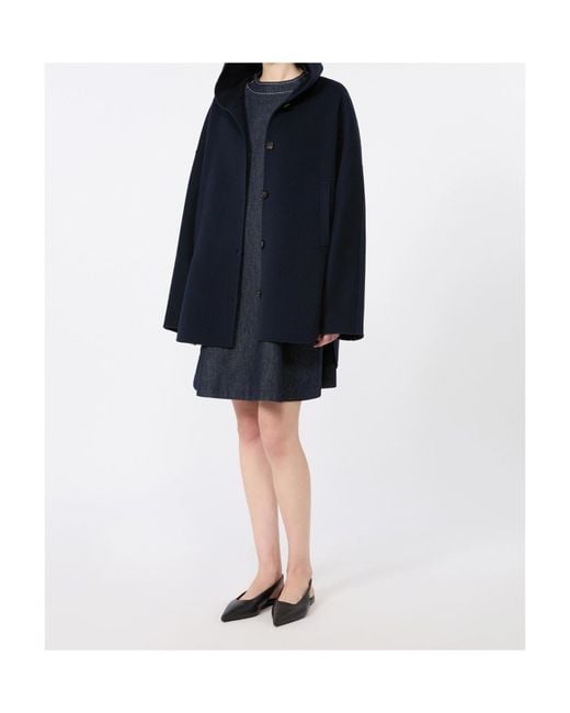 Max Mara Blue Long-Sleeved Coat
