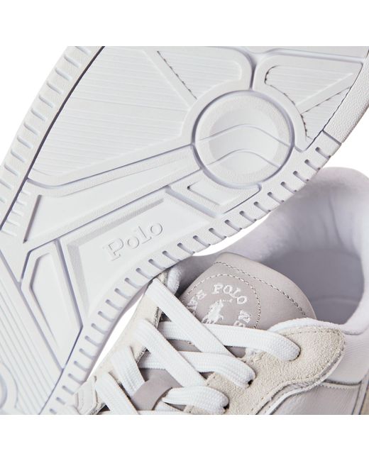 Polo Ralph Lauren White Solid Color Court Trainers for men