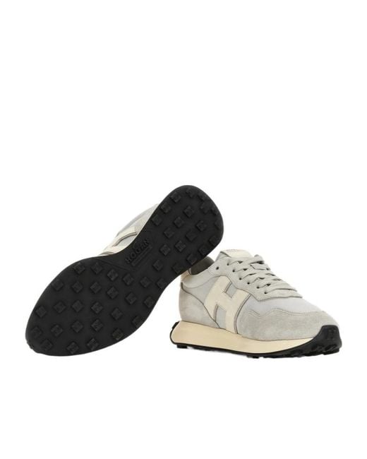 Hogan White H601 Lace-Up Sneakers for men