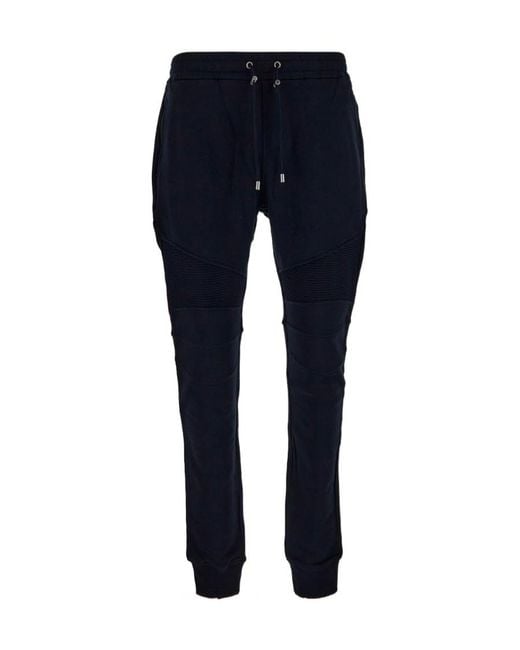 Balmain Blue Drawstring Track Trousers for men