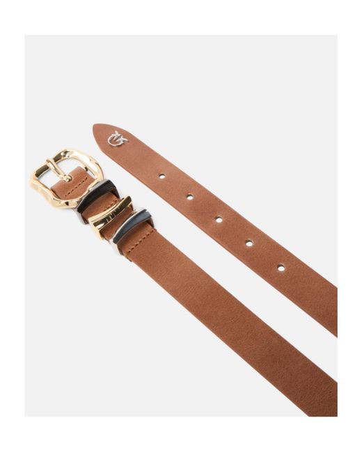 Pinko White Love Bird Buckle Belt