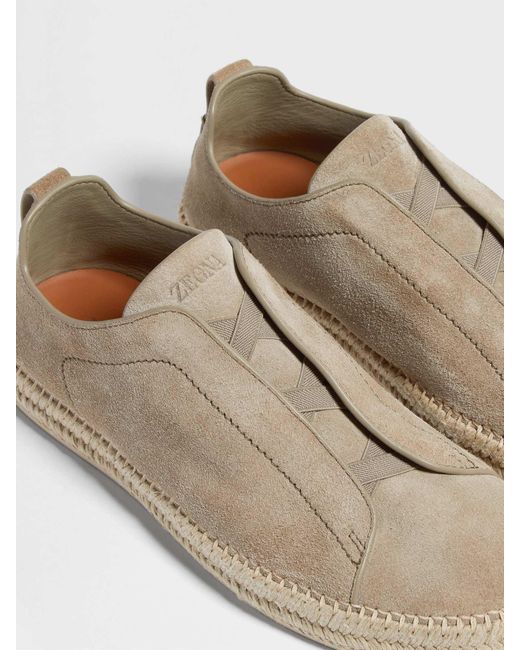 Zegna Brown Triple Stitch Espadrilles for men