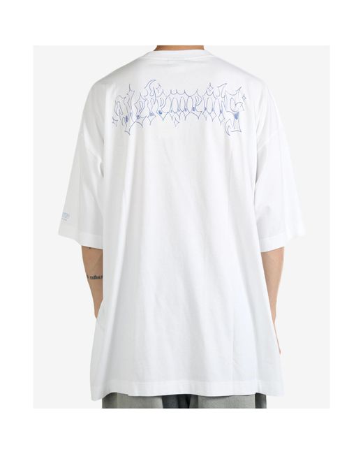 Vetements White Graphic Printed Crewneck T-Shirt for men