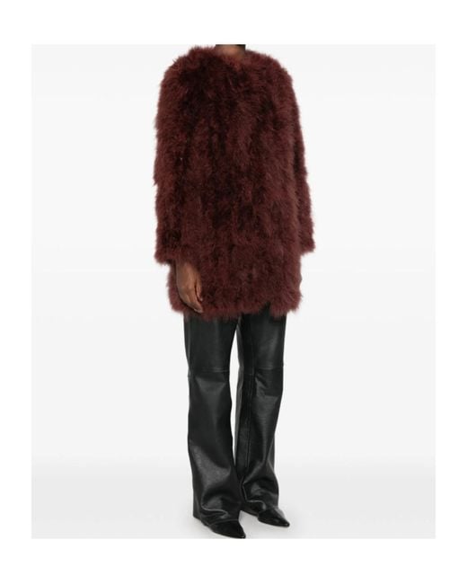Yves Salomon Purple Feather-Embellished Jacket