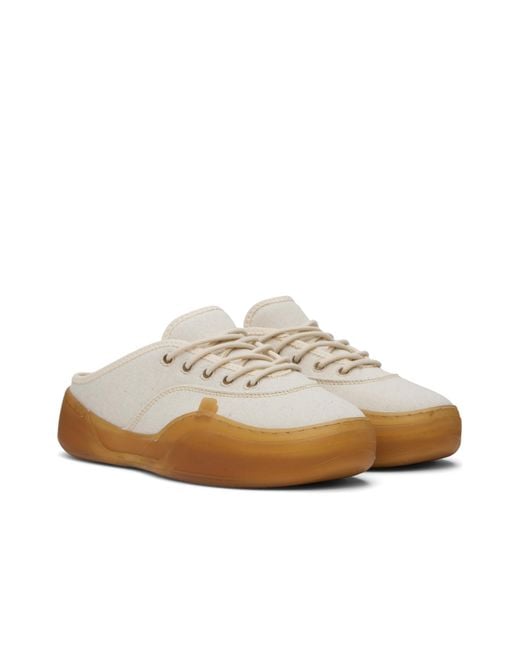 ERL White Low Skate Mule Sneakers With Contrast Sole for men