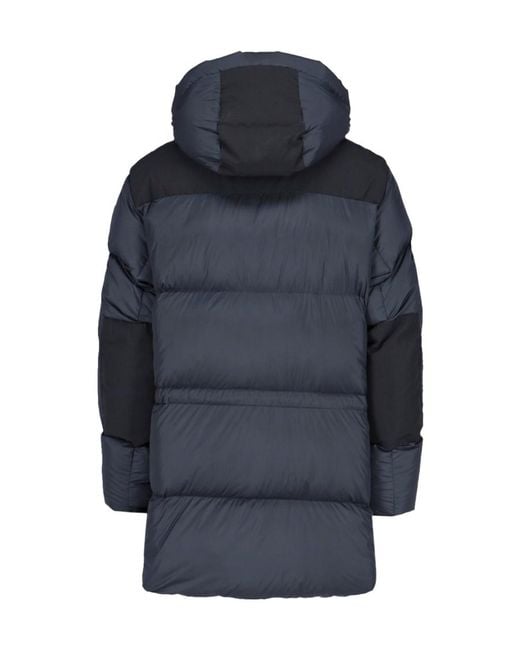Burberry Blue High-Neck Hooded Coat for men