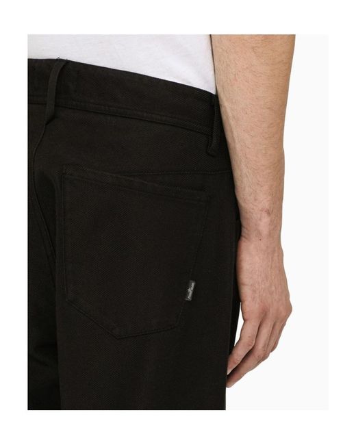 Stone Island Black Cropped Tailored Trousers for men