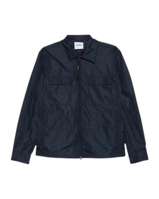 Aspesi Blue Zip-Up Lightweight Jacket for men