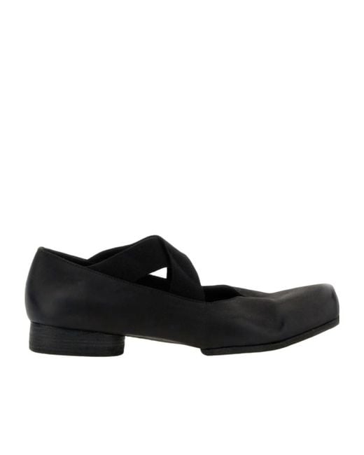 Uma Wang Black Square-Toed Ballet Shoes