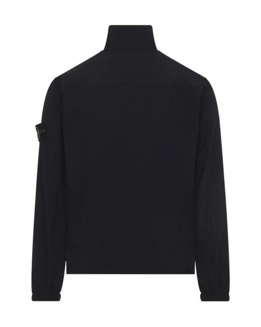 Stone Island Black Logo Patch Zip-Up Jacket for men