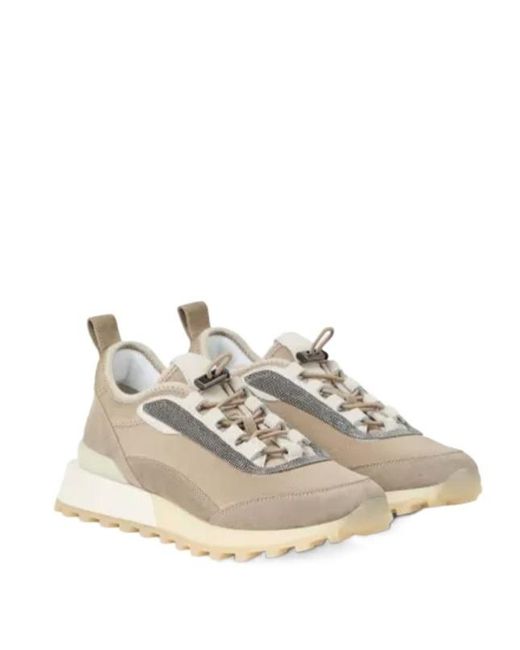 Brunello Cucinelli Natural Lace-Up Casual Shoes