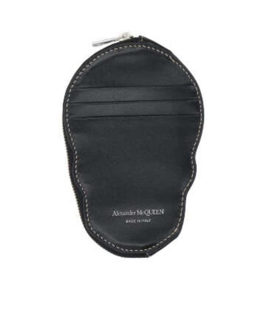 McQueen Gray Skull Zipped Wallet for men