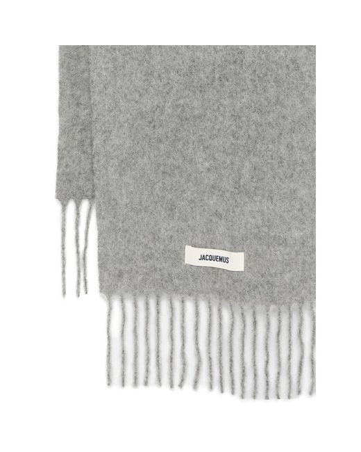 Jacquemus Gray The Carro Fringed Edge Scarf