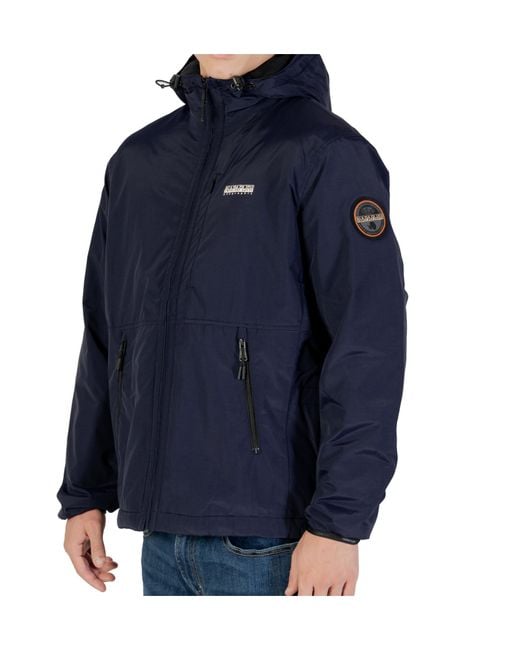 Napapijri Blue Hooded Jacket for men