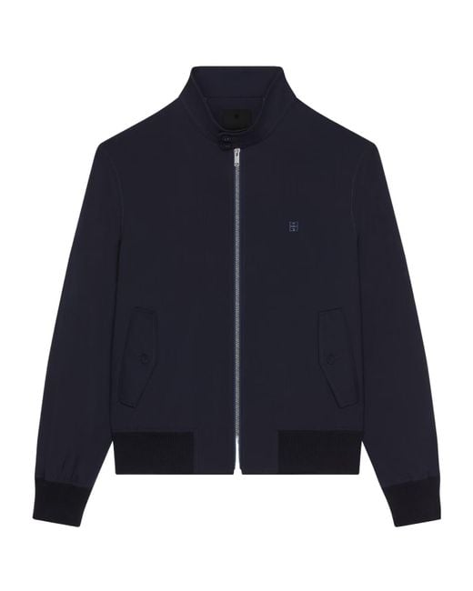 Givenchy Blue Stand Up Collar Zipped Jacket for men