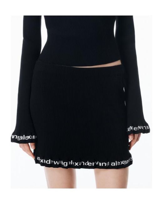 Alexander Wang Black Ribbed Mini Skirt