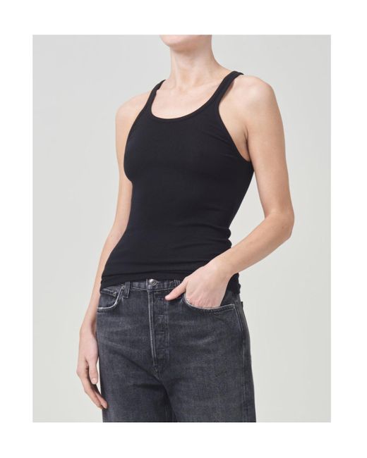 Agolde Black Sleeveless Knitted Top