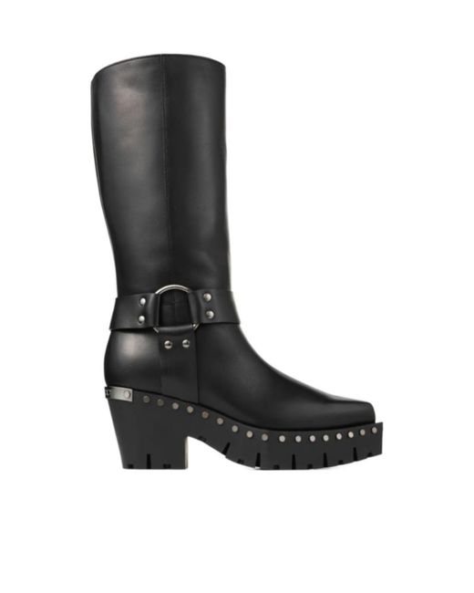 Jimmy Choo Black Studded Strap Boots