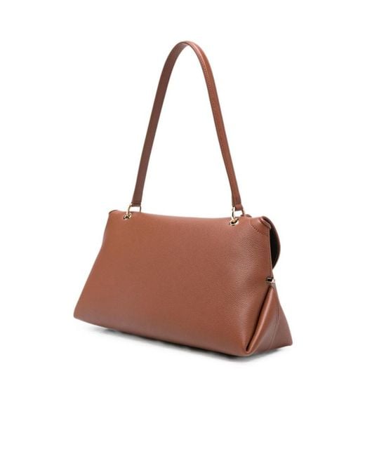 Ferragamo Brown Flap Shoulder Bag