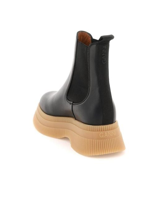 Ganni Black Heeled Chelsea Boots