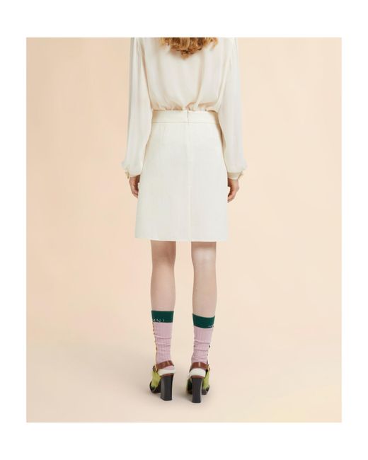 Marni White Pleated Mini Skirt
